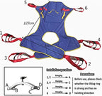 Patient Lift Sling Heavy Duty Transfer, Patient Hoist Lift Dress Toileting Full Body Sling with Head Support Medical Transfer Belt six Point Support