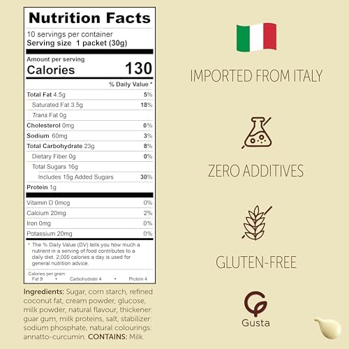 Italian White Hot Chocolate – Sweet & Creamy Cocoa Drink Mix - Authentic Made in Italy - Festive Hot Cocoa Treat for Holidays & Celebrations – 10 Packets