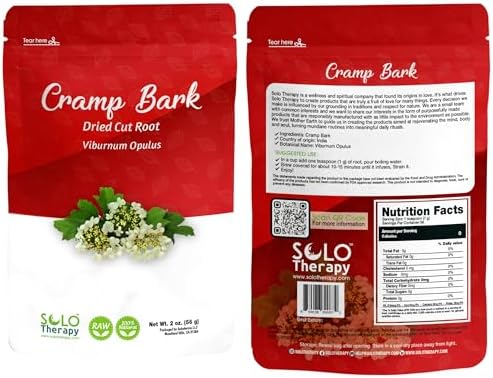 Cramp Bark Tea - 56 grams - Cut and Sifted - Viburnum Opulus L Resealable Bag - 56 grams - Premium Quality (Cramp Bark)