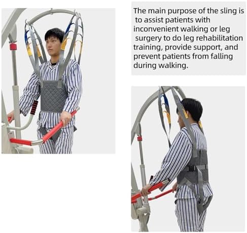 Adjustable Lift Walking Sling for Adults, Supportive Full Body Standing Harness Padded, Designed with Buckle Fastening Suitable for Patient Lifts for Walking