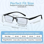 Yogo Vision Bifocal Reading Glasses Men Lightweight Half Rim Frame MultiFocal Readers Comfortable Stylish Eyewear 4/pk