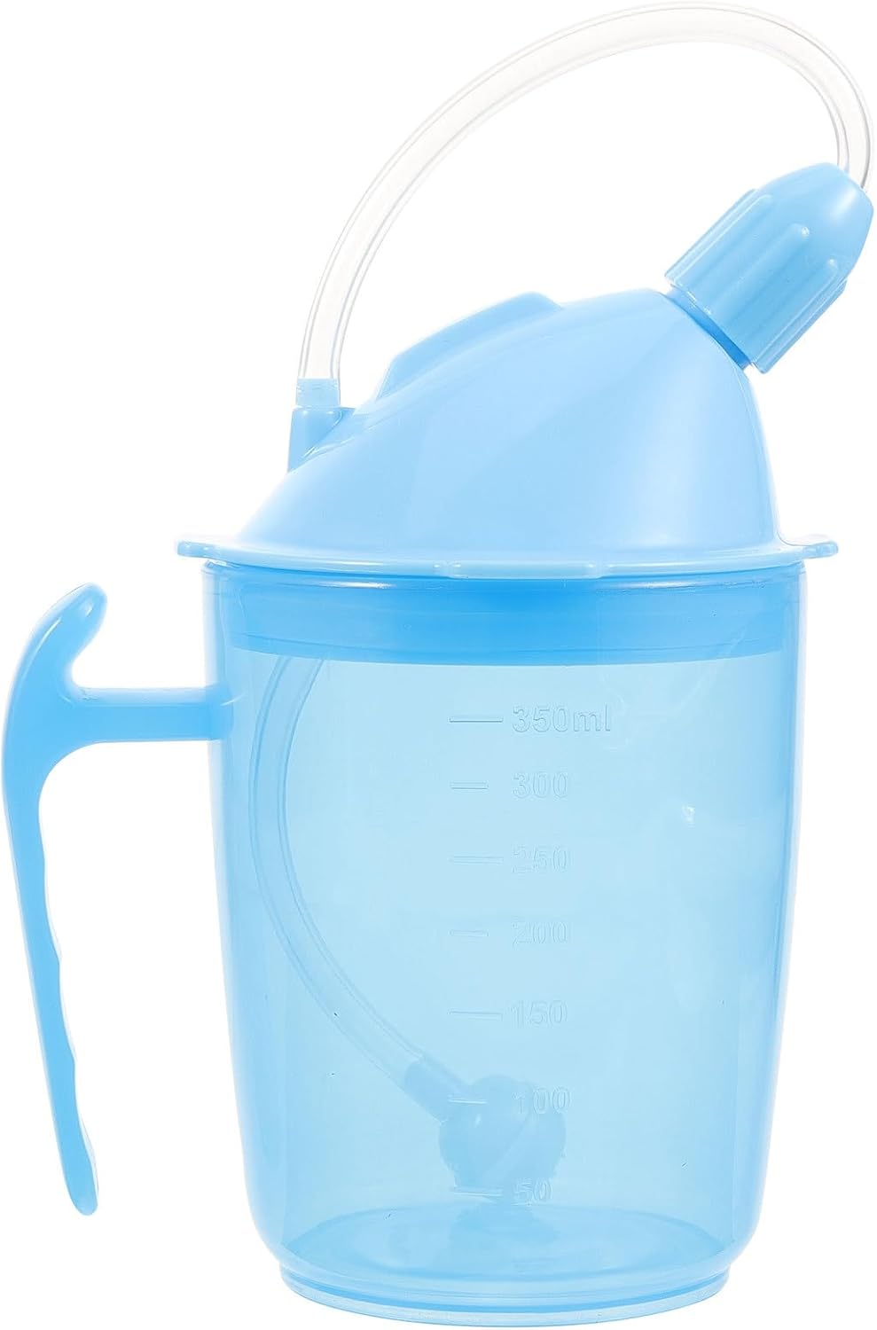 DOITOOL Adult Sippy Cup with Straw, Spill Proof Drinking Cup for Elderly Care, 400ML, Blue