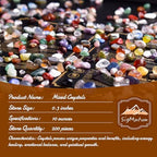 Polished Mixed Crystal Chips 200 Pcs - 0.3" Tumbled Stone Chips Crushed Sea Glass Stones Healing Reiki Crystal Making Home Decoration