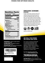 Terrasoul Superfoods Organic Ginger Powder, 1 Lb - Lab-Tested | Raw | Potent Spicy Flavor