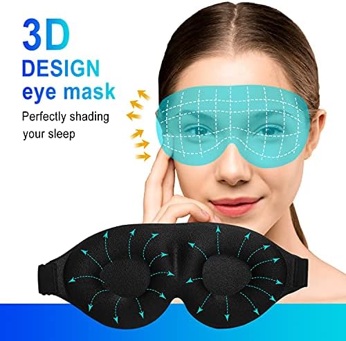 3D Sleep Mask, 100% Blackout 3D Contoured Sleep Eye Mask, Comfortable & Super Soft Sleeping Mask with Adjustable Straps for Women, Men, Sleeping Travel Yoga Naps (Peony Flower - Pack of 1)