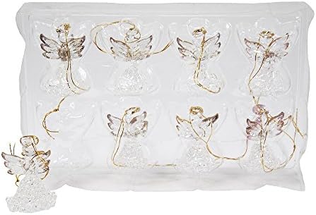Kurt Adler Clear Glass Angel Ornament, 1.57-Inch, Set of 8