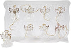 Kurt Adler Clear Glass Angel Ornament, 1.57-Inch, Set of 8