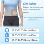 Adjustable Ostomy Hernia Belt for Men & Women - Breathable U-Shaped Design Stoma Support Belt Reduce Parastomal Hernia, Universal Support Belt Colostomy/Urostomy Bags Post Surgery Care (L)