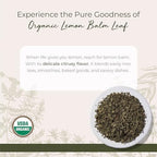 Starwest Botanicals Organic Lemon Balm Leaves - Dried Herb for Tea, Loose Leaf Natural Herb, Cut & Sifted Lemon Balm, Certified Kosher, Non-GMO - 4 oz Bag