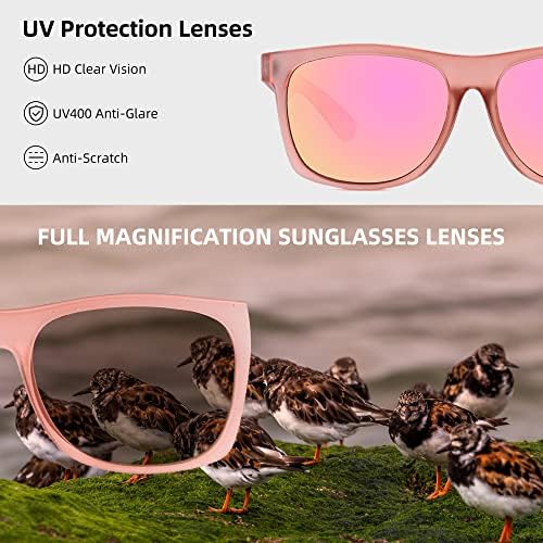 Full Reader Sunglasses Women Men, Womens Mens Reading Sun Glasses Mirroed Pink Blue Lenses Outdoor Not Bifocal Mirrored Pink, 2.0