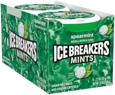 ICE BREAKERS Spearmint Sugar Free Mints Tins, 1.5 oz (8 Count)