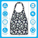 Premium Adult Bibs for Seniors & Elderly - 17x30 Large, Heavy Duty, Waterproof PVC Layer, Washable, Crumb Catcher