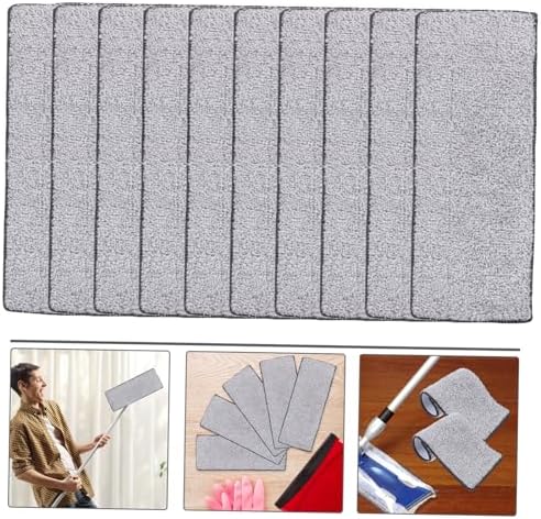10pcs Microfiber Mop Replacement Pads for Floor Cleaning Absorbent Durable Compatible with Hardwood Tile and More Easy to Install and Washable Mopping Head Pads