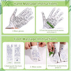 16 Pcs Reflexology Socks and Gloves with Tools Foot Reflexology Socks with Acupressure Gloves & 8 Pcs Massage Point Tools Foot Relief Acupressure Massager Set for Women and Men(Green)