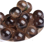 Natural Smoky Quartz Healing Crystal Sphere Balls Gemstones Small Size Pack of 10 for Healing, Reiki, Home Office Decoration, Jewelry Making (Citrine Crystal, 0.55"-0.86")