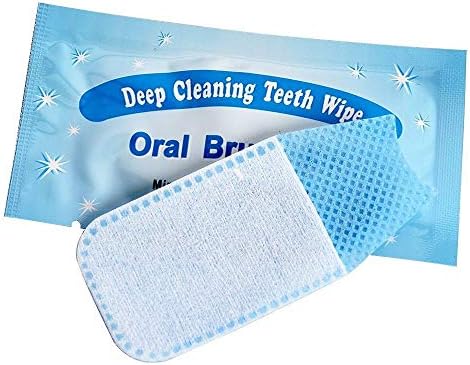 100pcs Disposable Textured Deep Cleaning Teeth Wipes Finger Brush Oral Brush Clean Wipes