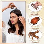2 Pack Wooden Scalp Massage, Natural Sandalwood Wide Tooth Comb Dandruff Combs for Hair Growth, Handmade Gua Sha Tool for Women Men, Hair Care, Head Massage, Scalp Stimulation, Meridian Massager
