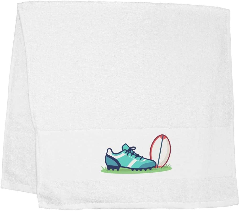 Azeeda 'Rugby Ball & Shoe' Hand/Guest Towel (TL00089366)