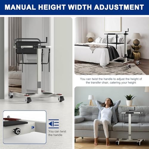 Patient Lift Transfer Chair for Home – Portable Wheelchair to Car Transfer Device, Home Nursing Lift Transfer Chair for Elderly and Disabled, Bed to Chair Transfer Chair for Seniors (A)