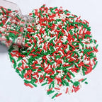 PhilaeEC Christmas Jimmies Sprinkle Edible Red Green White Soft Jimmies Sprinkle for Cake Decoration Cupcake Topper Cookie Baking Decorations Halloween Christmas Valentine Supplies 2.75oz/78g