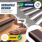 Stair Edge Protector 12 Ft - Brown Rubber Edge Trim for Steps - Stair Nose Molding - Rubber Nose Trim - Fit for Indoor and Outdoor - Non Slip and Waterproof