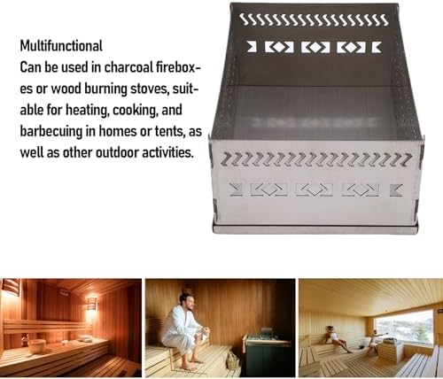 Sauna Stone Holder, Sauna Stones Basket, Portable Stainless Steel Saunas Stone Basket Holder Cage Stoves Rocks for Charcoal Wood Burning Sauna Stoves Firebox Basket (SL 300)