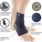 Neo-G Ankle Compression Sleeve Sports – Active – Ankle Compression Sleeve for Running - Lightweight, Elastic, Helps with Strains, Weak Ankles, Injury Recovery, Ankle Swelling Relief - L