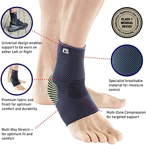 Neo-G Ankle Compression Sleeve Sports – Active – Ankle Compression Sleeve for Running - Lightweight, Elastic, Helps with Strains, Weak Ankles, Injury Recovery, Ankle Swelling Relief - M