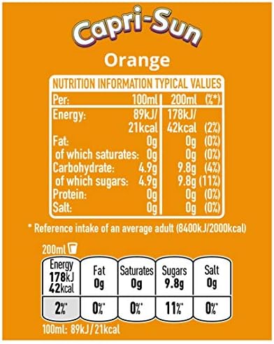 Capri Sun Orange Juice Drink 200 Ml (pack Of 40)