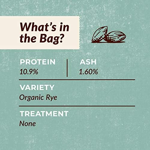 100% Organic Whole Dark Rye Flour - 25 lbs…