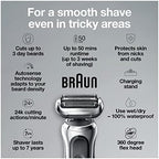 Braun Series 7 7032cs Flex Electric Razor for Men, Wet & Dry, Electric Razor, Rechargeable, Cordless Foil Shaver with Beard Trimmer and Charging Stand, Silver