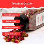 Byait Freeze Dried Rose Buds 5 Oz, Approx. 320 Whole Buds, Natural Edible Culinary Grade, Caffeine-Free Herbal Rose Flower Tea, Great for Beverages, Baking, Crafting, and Soap Making