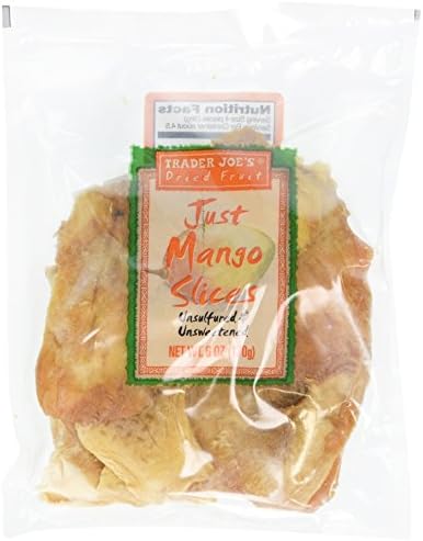 Trader Joe's Dried Fruit Just Mango Slices 6 ounces (Pack of 4)