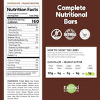 Extend Sugar Free Protein Bars, Perfect Diabetic Snacks, High Protein and Fiber, Hunger Control & Steady Energy, Low Carb, Keto Friendly (12 Count, Chocolate Peanut Butter)