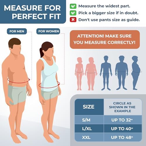 ORTONYX Ergonomic Abdominal Binder Waist and Lower Back Support Belt, Back Brace for Women & Men - Breathable, Elastic, With Extra Band - Black L/XL