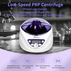 Lab PRP Benchtop Centrifuge Machine, Speed Range from 300-5000RPM, Rotor for 1.5-5mL/7mL/10mL/15mL/ x6 Tubes, Max. RCF 2600xg Low Speed PRF Benchtop Centrifuge, CEN-001