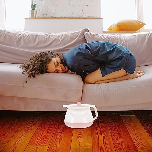 Portable Spittoon with Lid Small Covered Chamber Pot for Elderly and Kids Home Hospital Use 8.27X7.28X5.51 Inches Easy Clean Lightweight