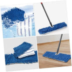 2pcs Chenille Mop Replacement Pads Reusable Floor Mop Pads for Hardwood Tile Cleaning Strong Water Absorption Easy to Install for Home Commercial Use