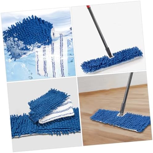 2pcs Chenille Mop Replacement Pads Reusable Floor Mop Pads for Hardwood Tile Cleaning Strong Water Absorption Easy to Install for Home Commercial Use
