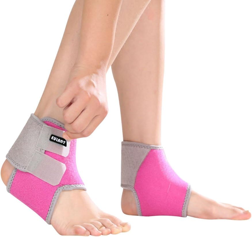EULANT Kids Ankle Brace, Children Foot Support Stabilizer Wraps Protector Guard, Ankle Compression Sleeve for Foot & Ankle Swelling, Achilles Tendon, Joint Pain, Injury Recovery, for Ice Skating Hiking Running