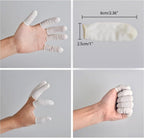 G2PLUS Disposable Latex Finger Cots Rubber, 140g(Approx 205PCS) Fingertips Protective Finger Art Latex Tissue Finger Cot (White)