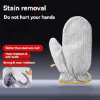 Dishwashing Gloves Nylon Scrubber Cleaning Mittens with PVC Lining & Hanging Strap for Housework Kitchen (Medium)
