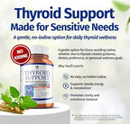 1 Body Thyroid Support Supplement for Women – Iodine Free Formula with Selenium, Zinc & Ashwagandha – Supports Energy, Metabolism & Hormone Balance – 60 Vegan Capsules