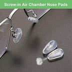 Eyeglasses Nose Pads, Upgraded Soft Silicone Air Chamber Eyeglass Nose Pads, 6 Pairs of Screw-in 15mm Glasses Nose Pad Set with Screws and Micro Screwdriver