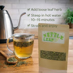 Organic Nettle Leaf Tea (Urtica Dioica) – Cut & Sifted Dried Leaves – Premium Herbal Tea – Resealable Pouch