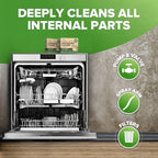 Renuv® Heavy Duty Dishwasher Cleaner & Deodorizer Tablets, Descaler, Deep Cleaning, Natural Odor & Smell Remover, Calcium, Limescale, Hard Water Marks, Grease, Septic Safe Pods (12 Tabs 1 Yr Supply)