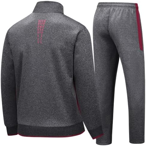 Men's Casual Tracksuit Long Sleeve Sweatsuit Athletic Set Full Zip Running Jogging Sports Jacket and Pants