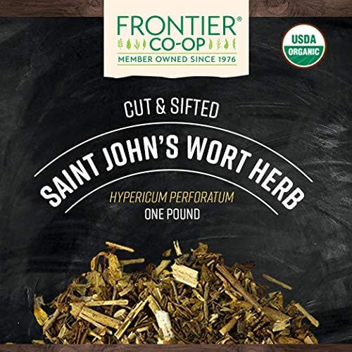 Frontier Co-Op Organic Cut and Sifted Saint John's Wort Herb 1lb - Dried Herb For St Johns Wort Organic Tea Or Diy Capsules, Oil, Tincture, Supplement