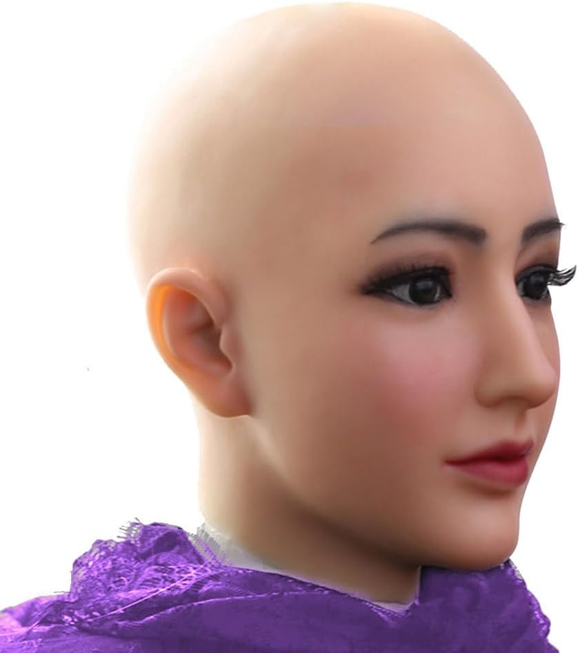 Silicone Head Mask fake Face for Crossdresser Transgender Halloween Cosplay