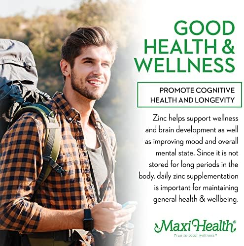 Maxi-Health Zinc Lozenges - Zinc Citrate 10mg - with Vitamin C - Cherry Flavor - 60 Chewables - Kosher